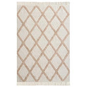 Tappeto per bambini in cotone 140 x 200 cm con motivo geometrico Beige Stile Boho Soggiorno Bambini Stanza dei bambini