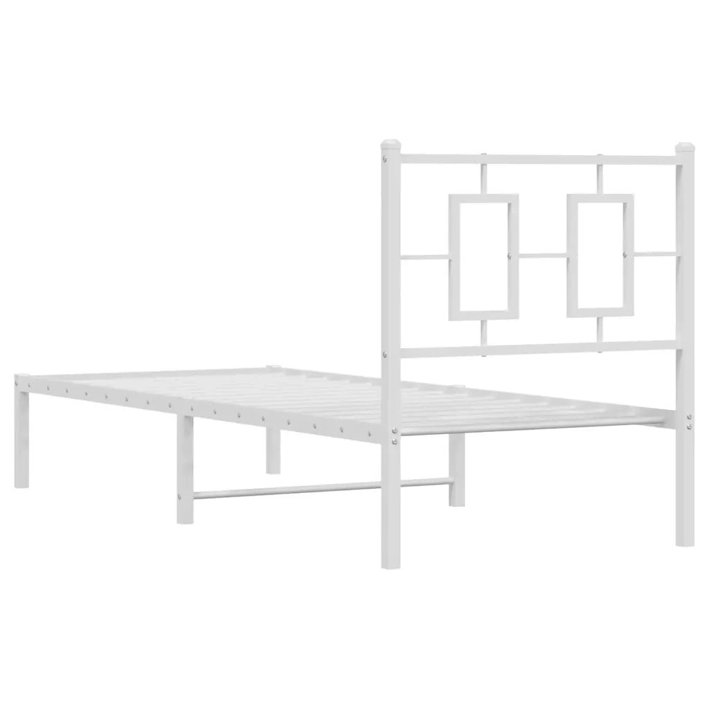 Giroletto senza Materaso con Testiera Metallo Bianco 75x190 cm 374280