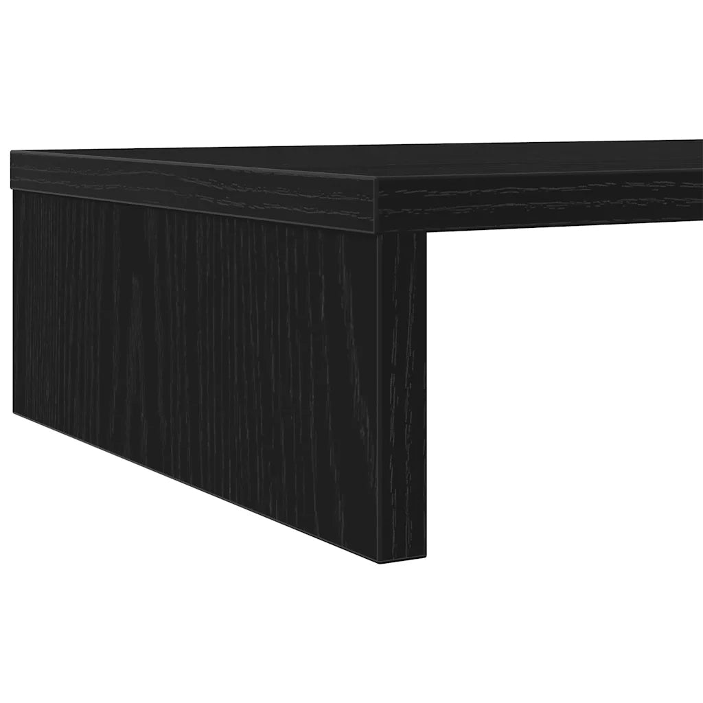 Supporto per Monitor Rovere Nero 100x27x10cm in Legno di Pino 868084