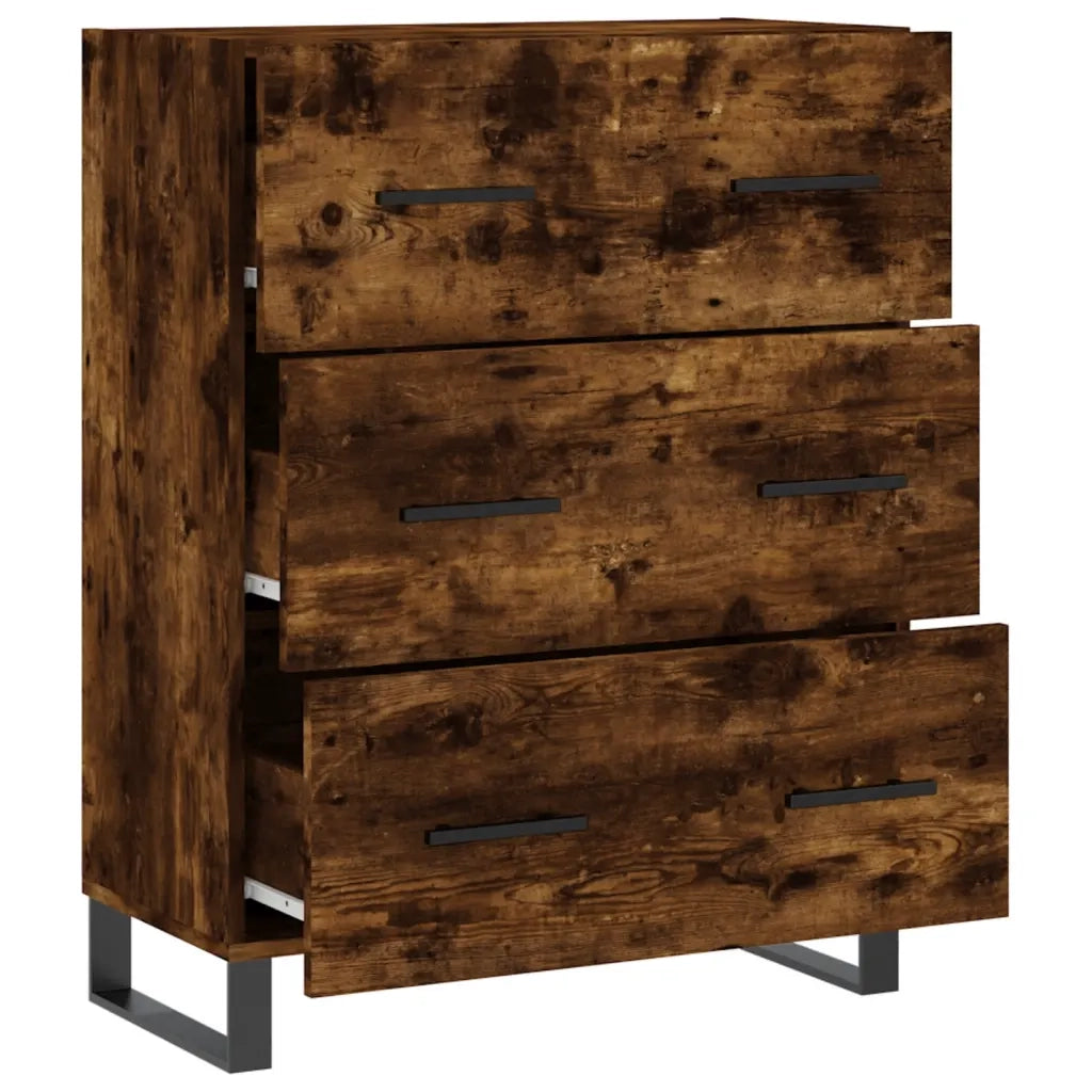 Credenza Rovere Fumo 69,5x34x90 cm in Legno Multistrato 827881