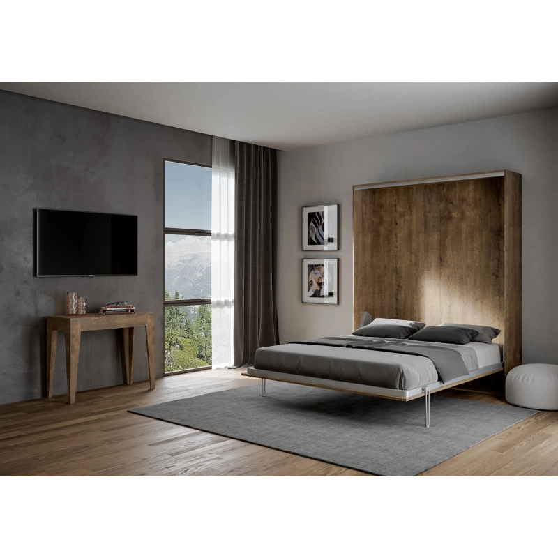 Letto a scomparsa 160 verticale Kentaro - Noce