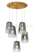 SOSPENSIONE OTTONE SAT. TONDA 5 LUCI CROMO 1164OS-S5 T-CR