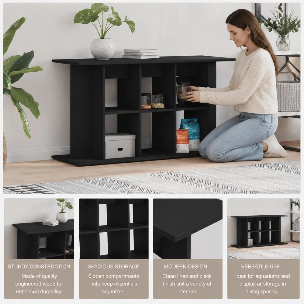 Aquarium Stand Black 120x40x60 Cm Wood Composite
