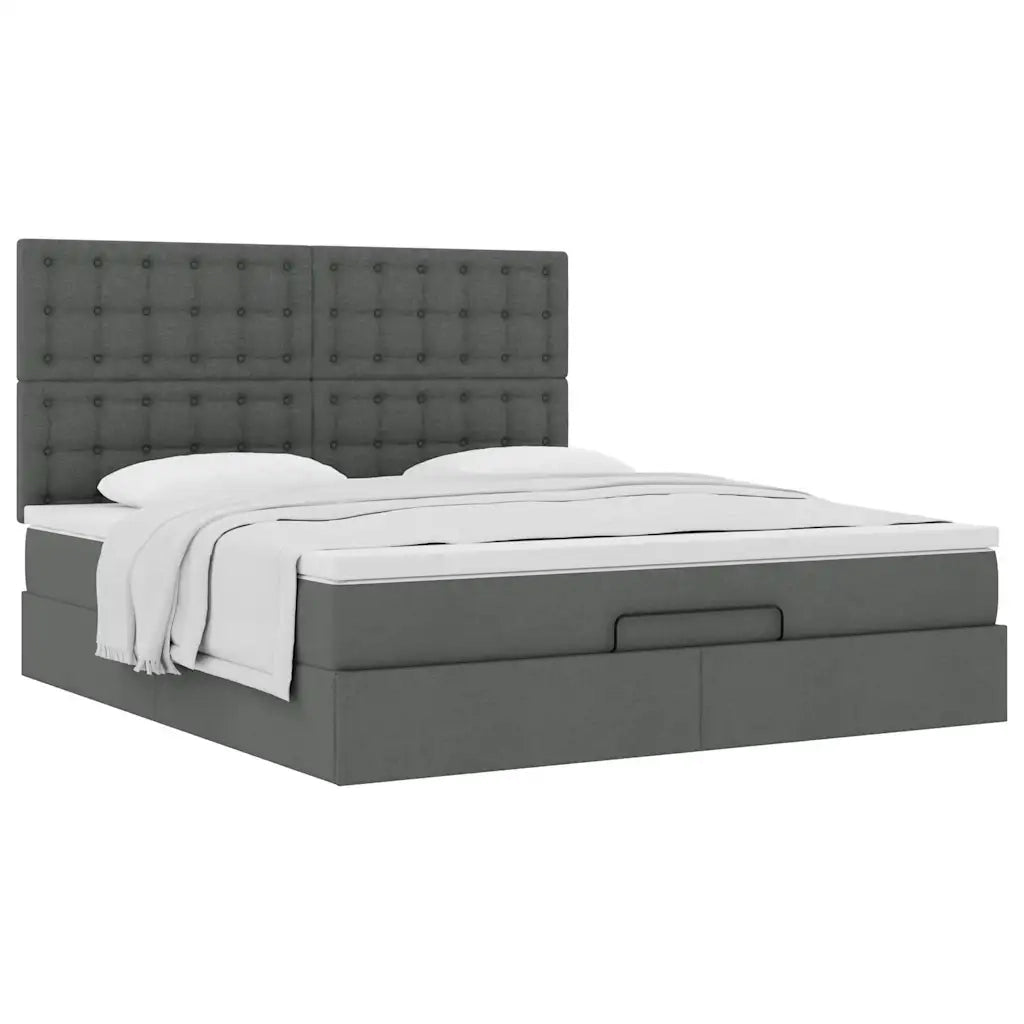 vidaXL Struttura Letto Pouf con Materasso 160x200 cm in Tessuto