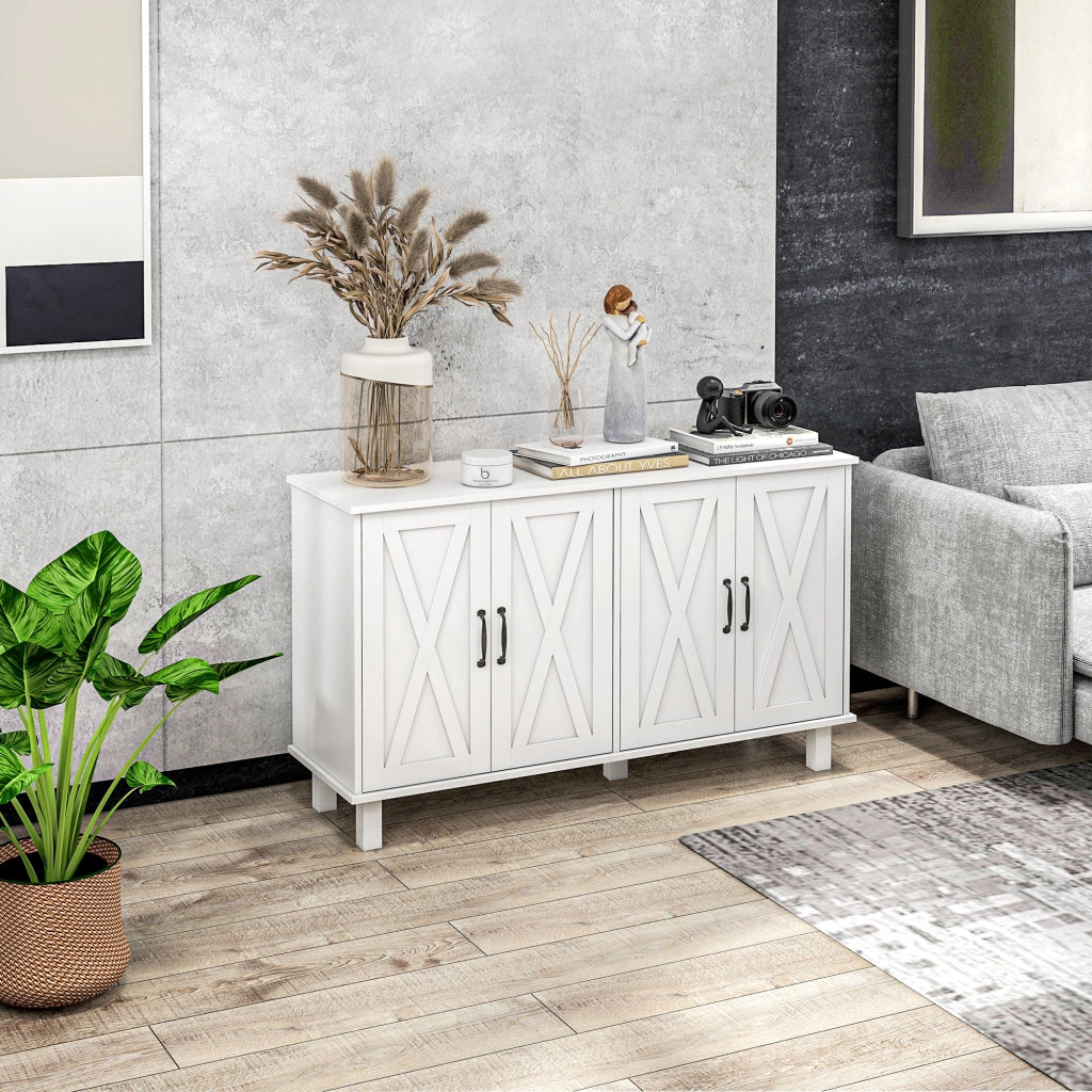 Cassettiera a 4 cassetti con ripiani regolabili ¨C zephmum ¨C 120x40x90 cm bianco