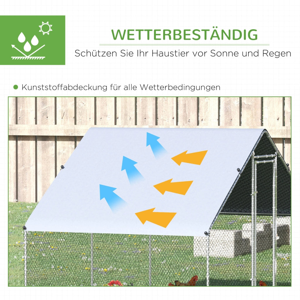 Pollaio con tettoia per galline ¨C zephmum ¨C 3x2x2 m