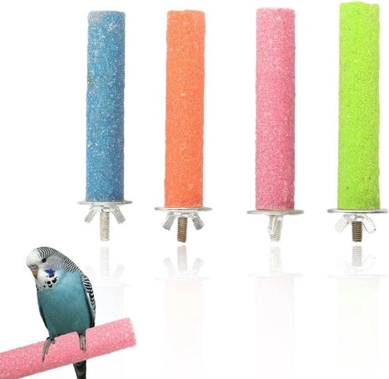 Pulizia e gioco per uccelli da appartamento - Sedili per pulizia delle zampe e piacere di masticare - Set da 3 pezzi