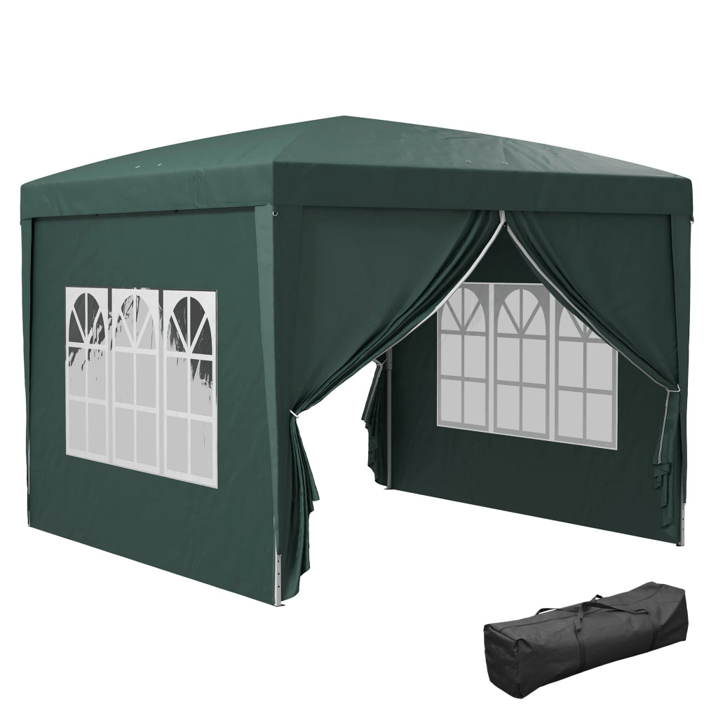 Gazebo pieghevole 3x3 m ¨C Xylo ¨C verde con finestre e borsa trasporto
