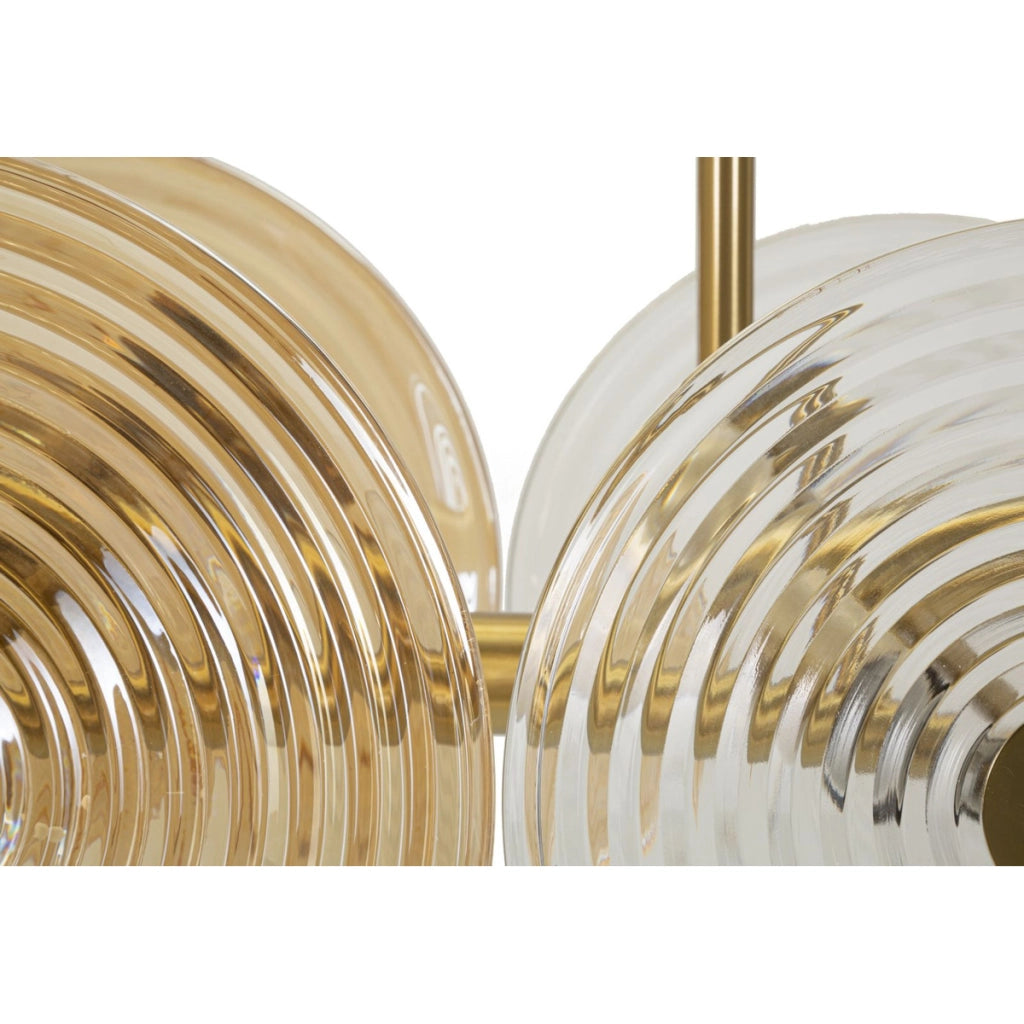Lampadario Venice in vetro e ferro dorato 116x27x79 cm
