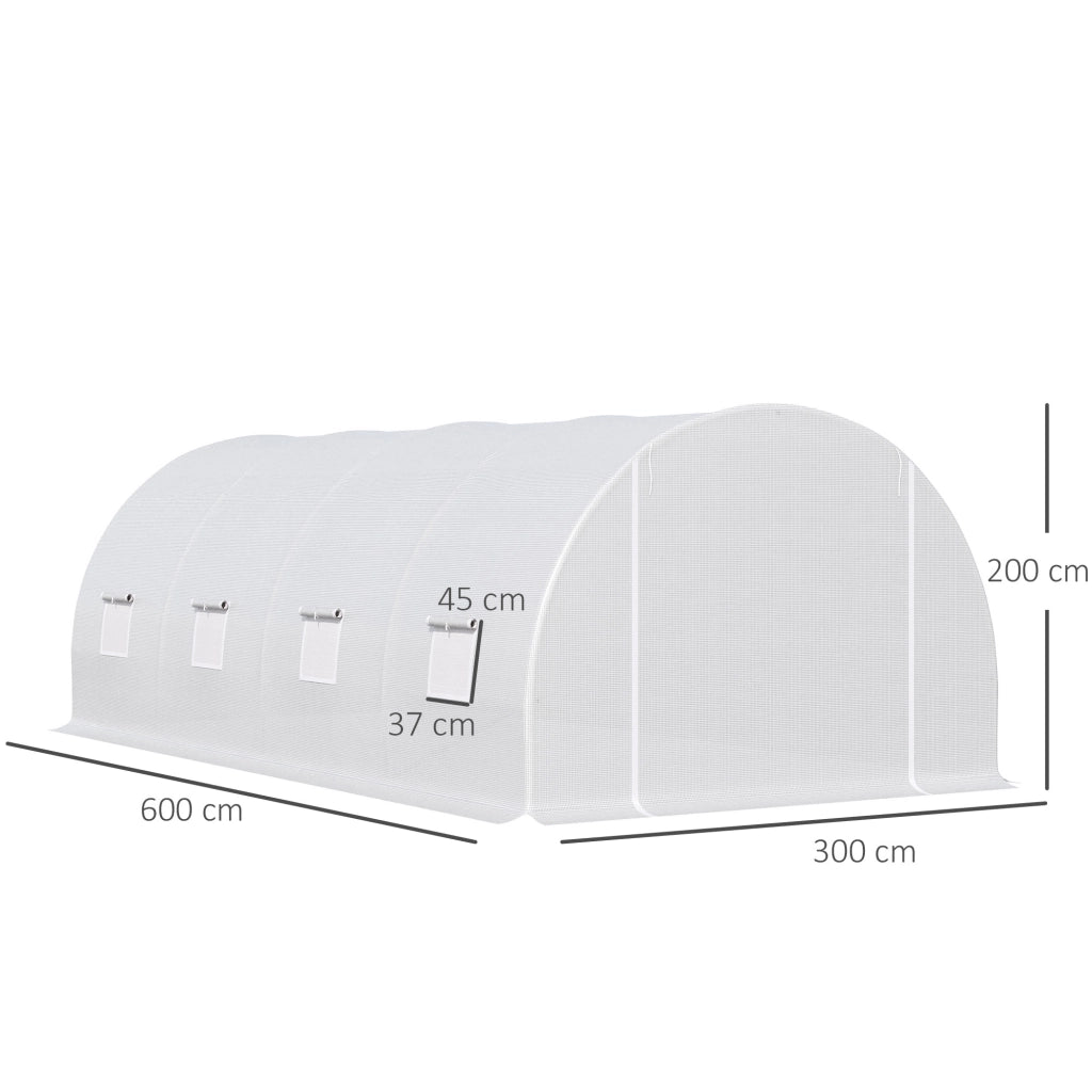Serra da giardino a tunnel 18 m2 ¨C zephmum ¨C bianco 6x3x2 m