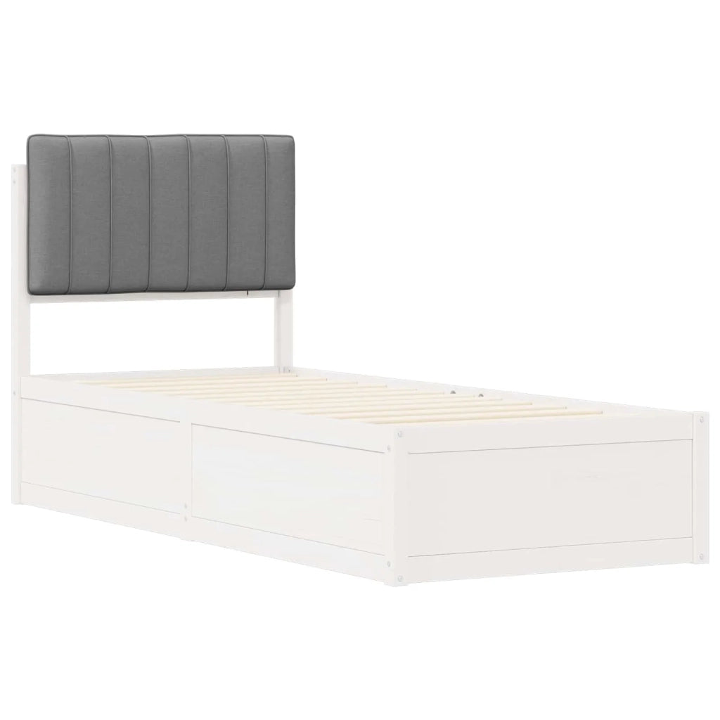 Letto con Testiera Rivestita Grigio chiaro 80 x 200 cm 877803