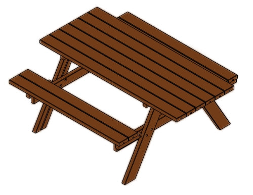 Tavolo con panche in legno impregnato Picnic Oasi inclusive 177x154x74 cm