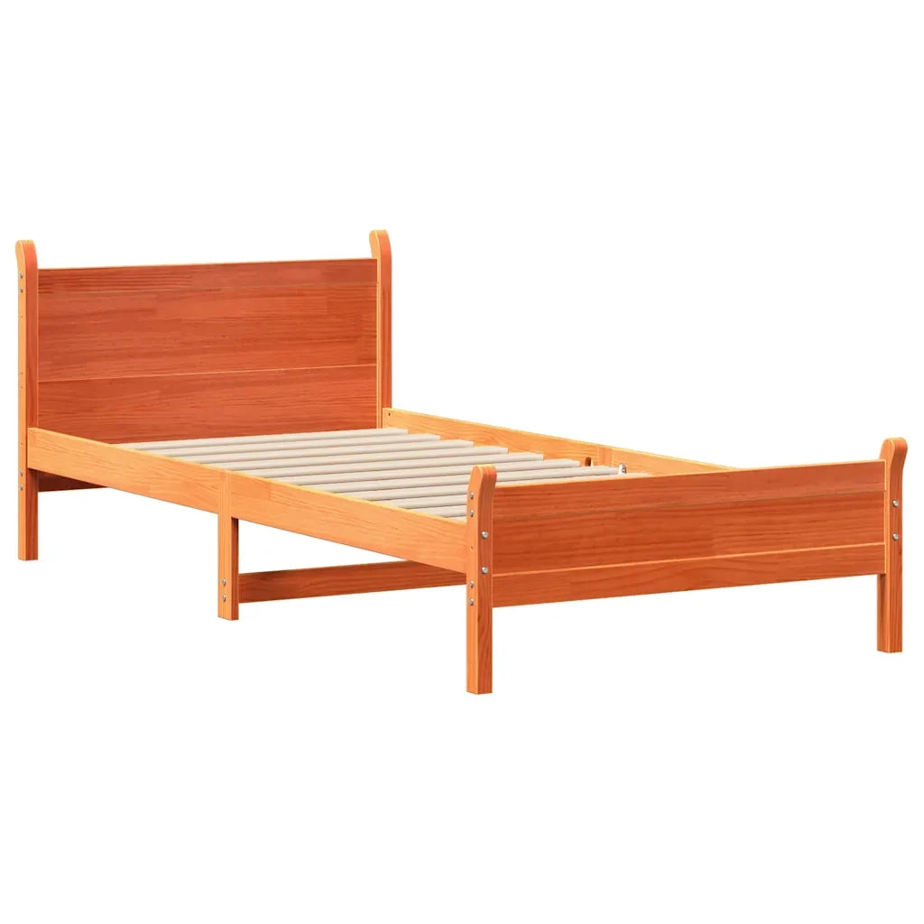 vidaXL Letto senza Materasso Marrone Cera 75x190 cm in Legno di Pino