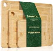 Snijplank a tre parti in bambù - sostenibile e multifunzionale - set da 3