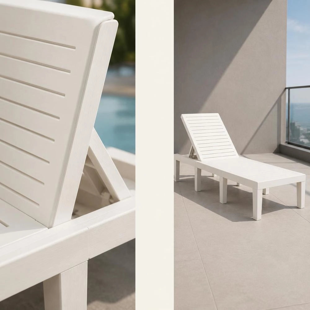 White Plastic Sun Lounger