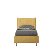 BS COM Letto singolo con rete imbottito 90x210 microfibra ocra