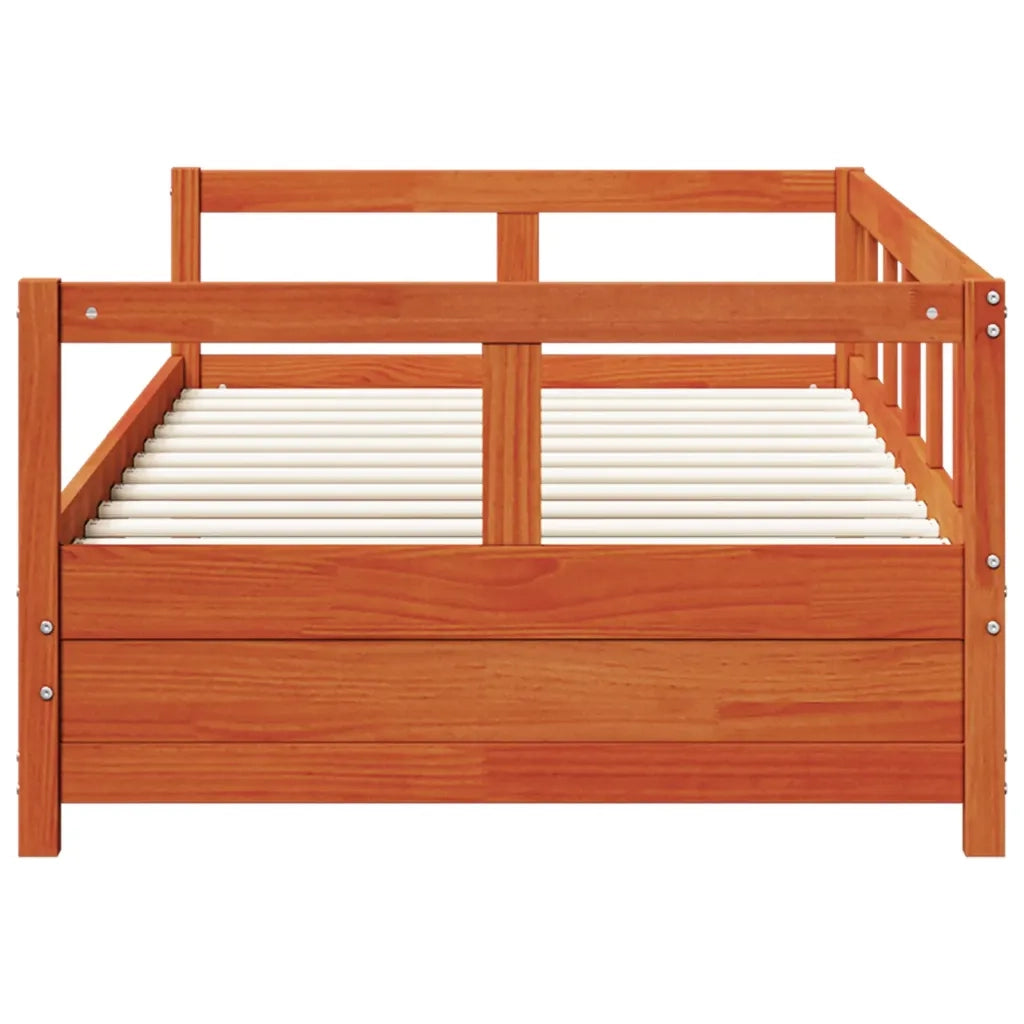 vidaXL Dormeuse senza Materasso Marrone Cera 80x200 cm Legno di Pino
