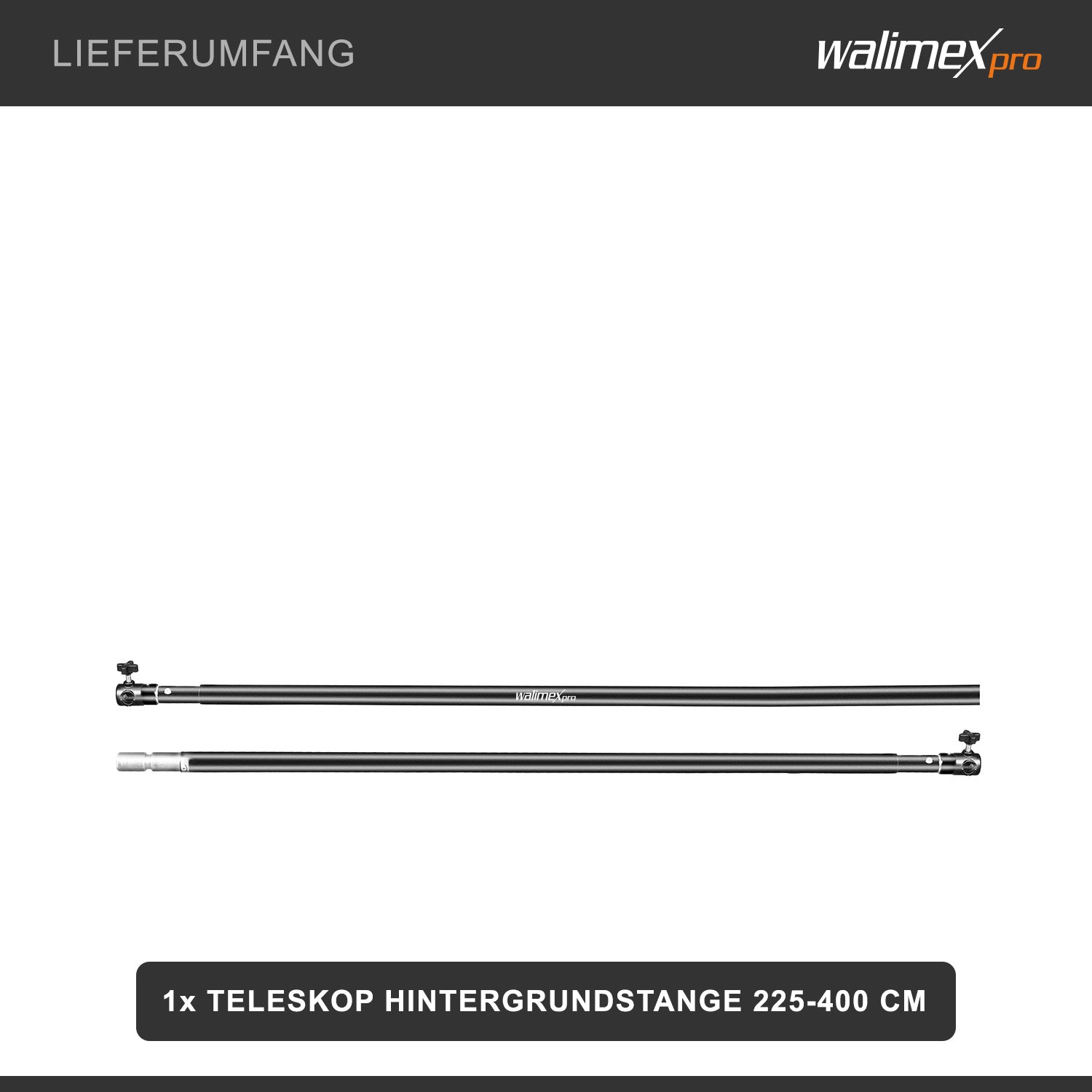 asta telescopica per fondali 225-400 cm