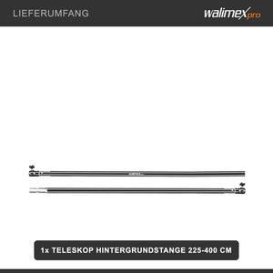 asta telescopica per fondali 225-400 cm