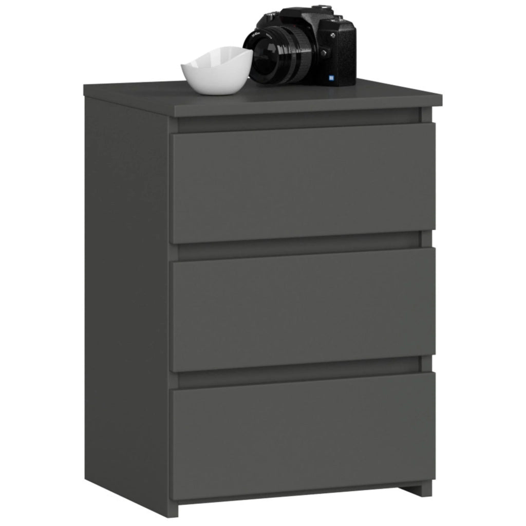 Comodino AKORD CL3 Grigia Grafite 40 cm 3 cassetti 40x35x57 cm