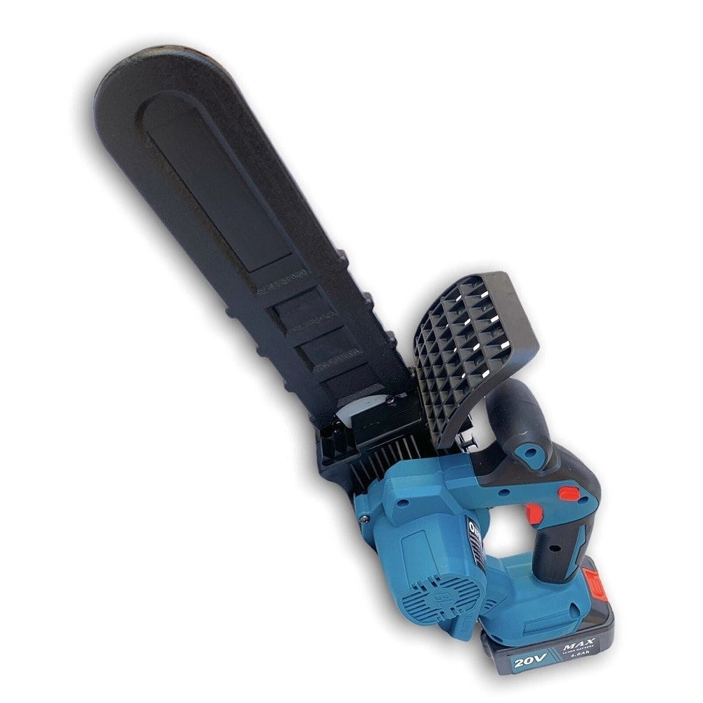 Trade Shop - Motosega A Batteria 20v Mini Elettrosega Lama 10'' 4ah 2 Batterie Serbatoio Olio -