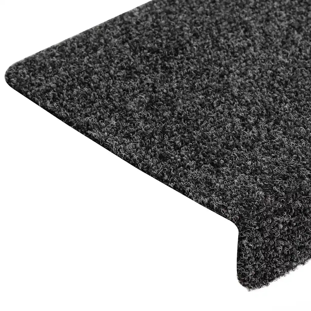 Tappetini per scale autoadesivi 30 pz 65x21x4 cm Grigio Scuro bordo rettangolare 3365692