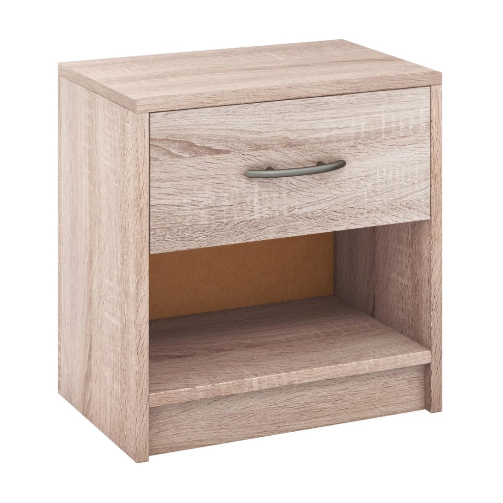 Comodino con ripiano portaoggetti 38,5 x 28 x 40,5 cm pratico moderno in legno naturale ricostituito 20_0013943