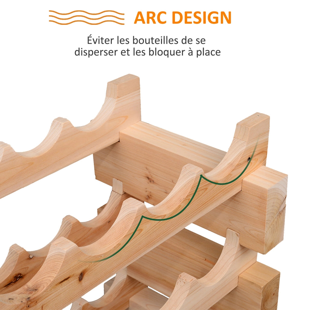 Cassettiera per vini 72 bottiglie ¨C zephmum ¨C 114x28x85cm legno pino naturale