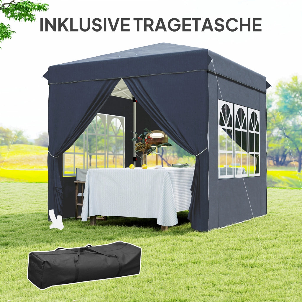 Gazebo Pop-Up 2,5x2,5 m con Pareti e Borsa ¨C zephmum ¨C Blu Scuro UPF50+