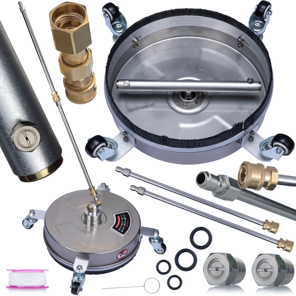 Spazzola Inox per Idropulitrice compatibile con Kärcher HD/HDS – EasyLock, 250 Bar, 1000 l/h, 32 cm, 2 Ugelli Rotanti