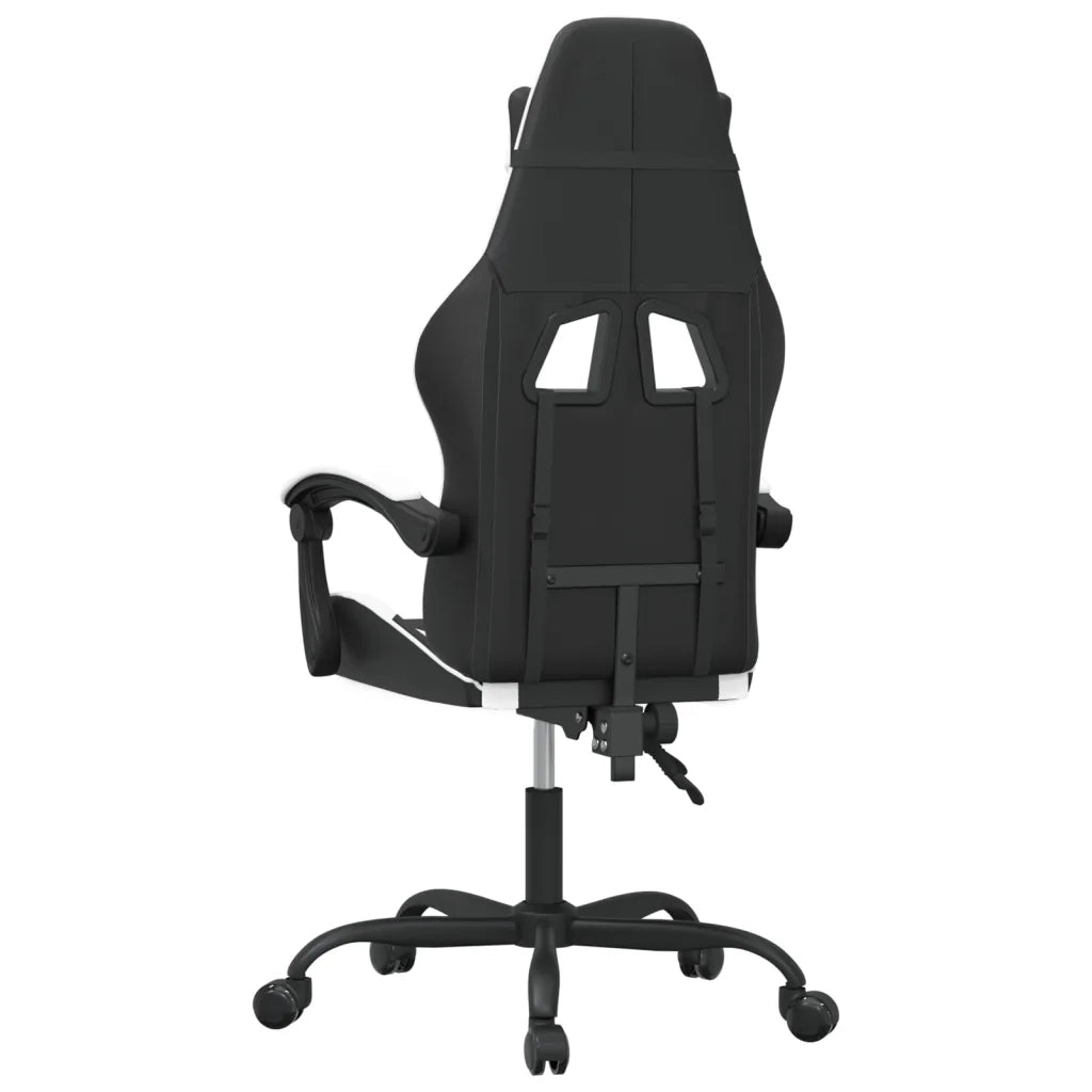 Sedia da Gaming Girevole Nero e Bianco in Similpelle 349572