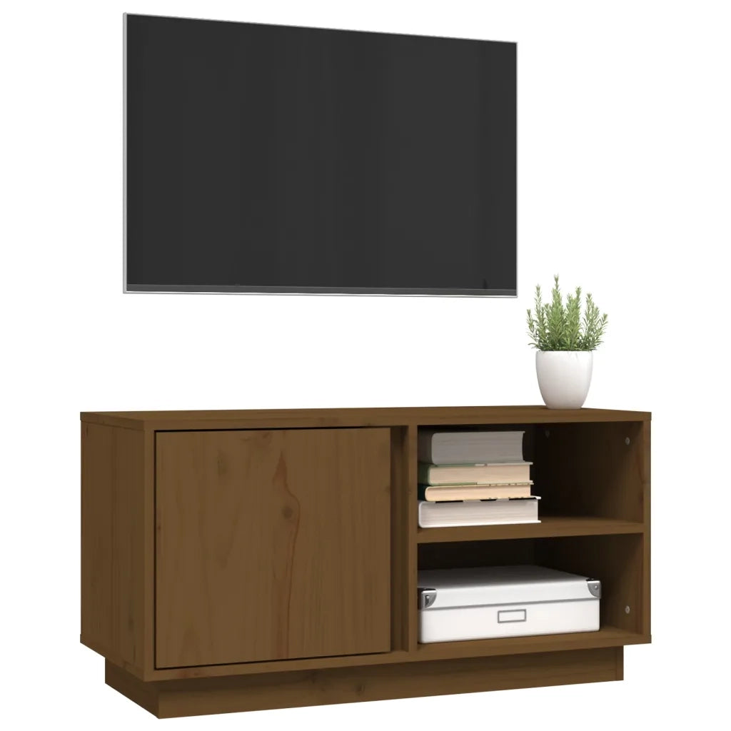 Mobile Porta TV Miele 80x35x40,5 cm in Legno Massello di Pino cod mxl 26939