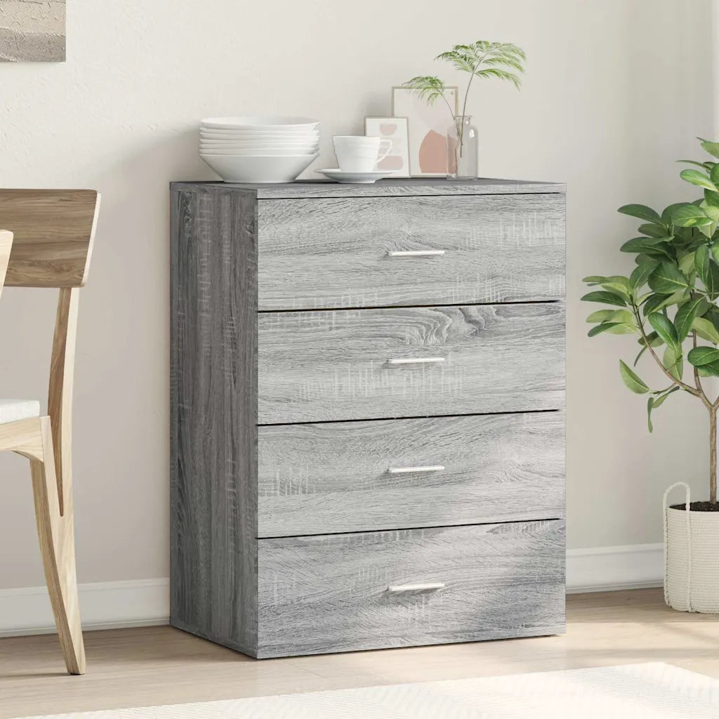Credenza Grigio Sonoma 60x39x80 cm in Legno Multistrato