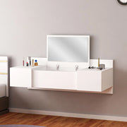 Mobile da Trucco Selci, Toeletta Specchio Incluso, 100x39x33h cm Bianco