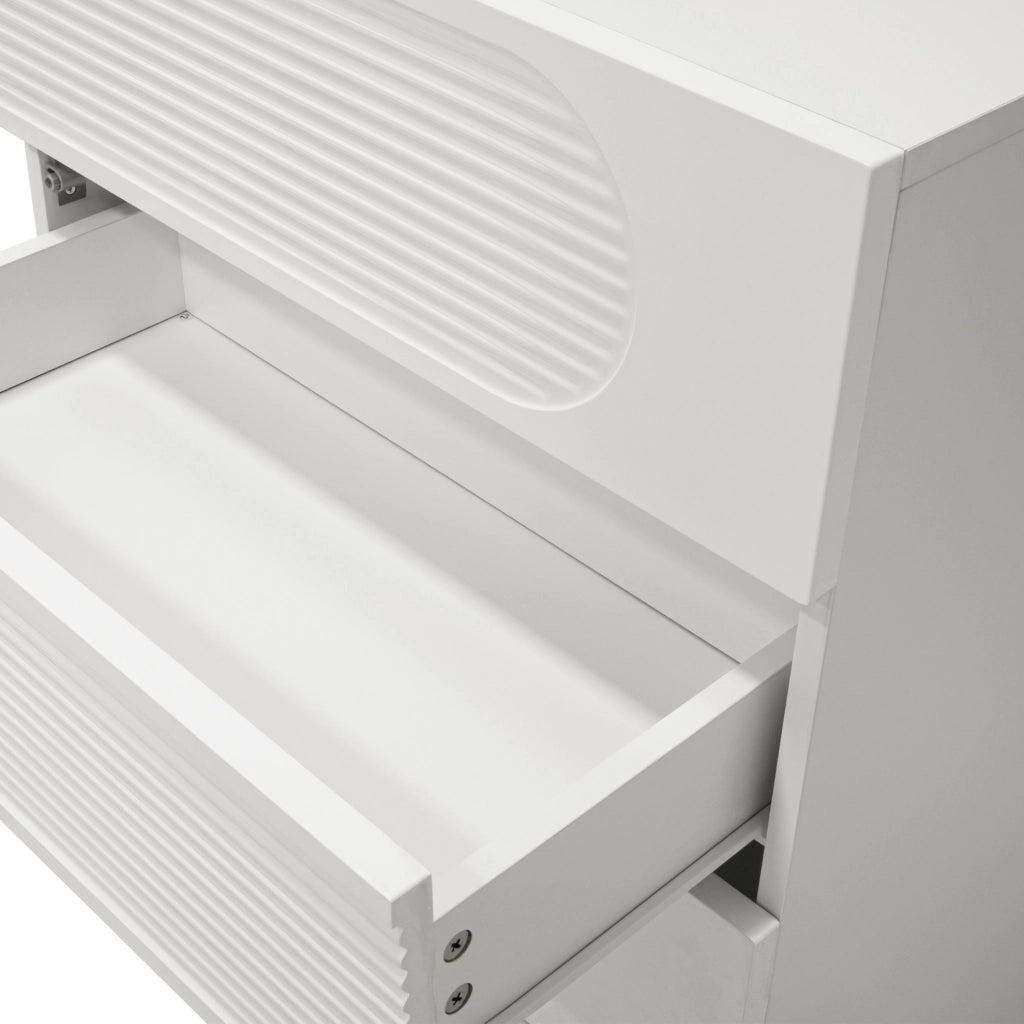 Cassettiera moderna a 4 cassetti 60x38;5x85 cm in MDF e truciolare bianco