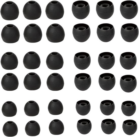 Set di accessori per cuffie in-ear per un comfort ottimale - nero, 36 pezzi - adatto per diametro interno da 45 mm a 6 mm