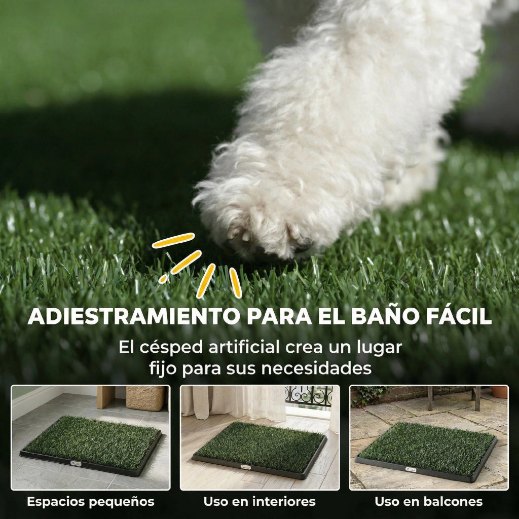 Casetta Sanitaria per Cani con Erba Sintetica ¨C zephmum ¨C 63x50.5 cm Verde