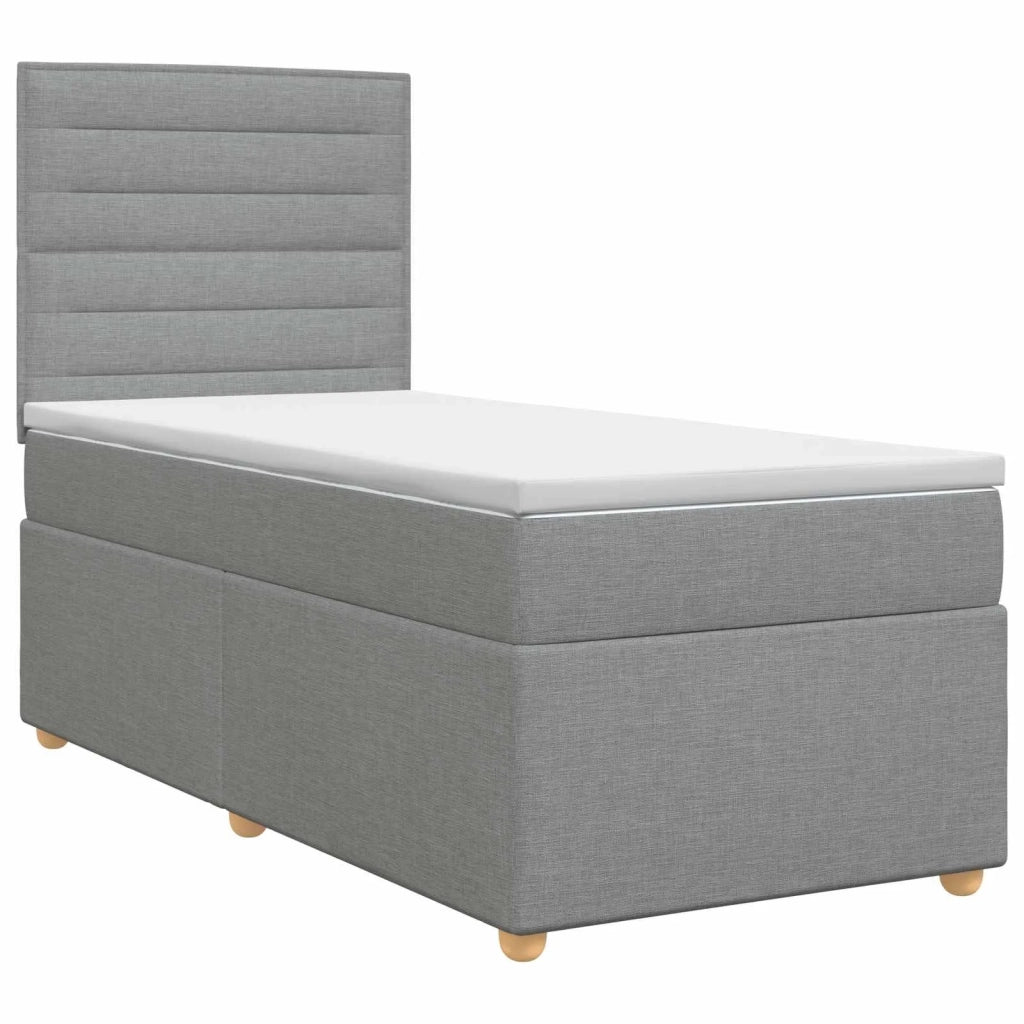 Letto box spring con materasso Grigio Chiaro 100 x 200 cm 3453809