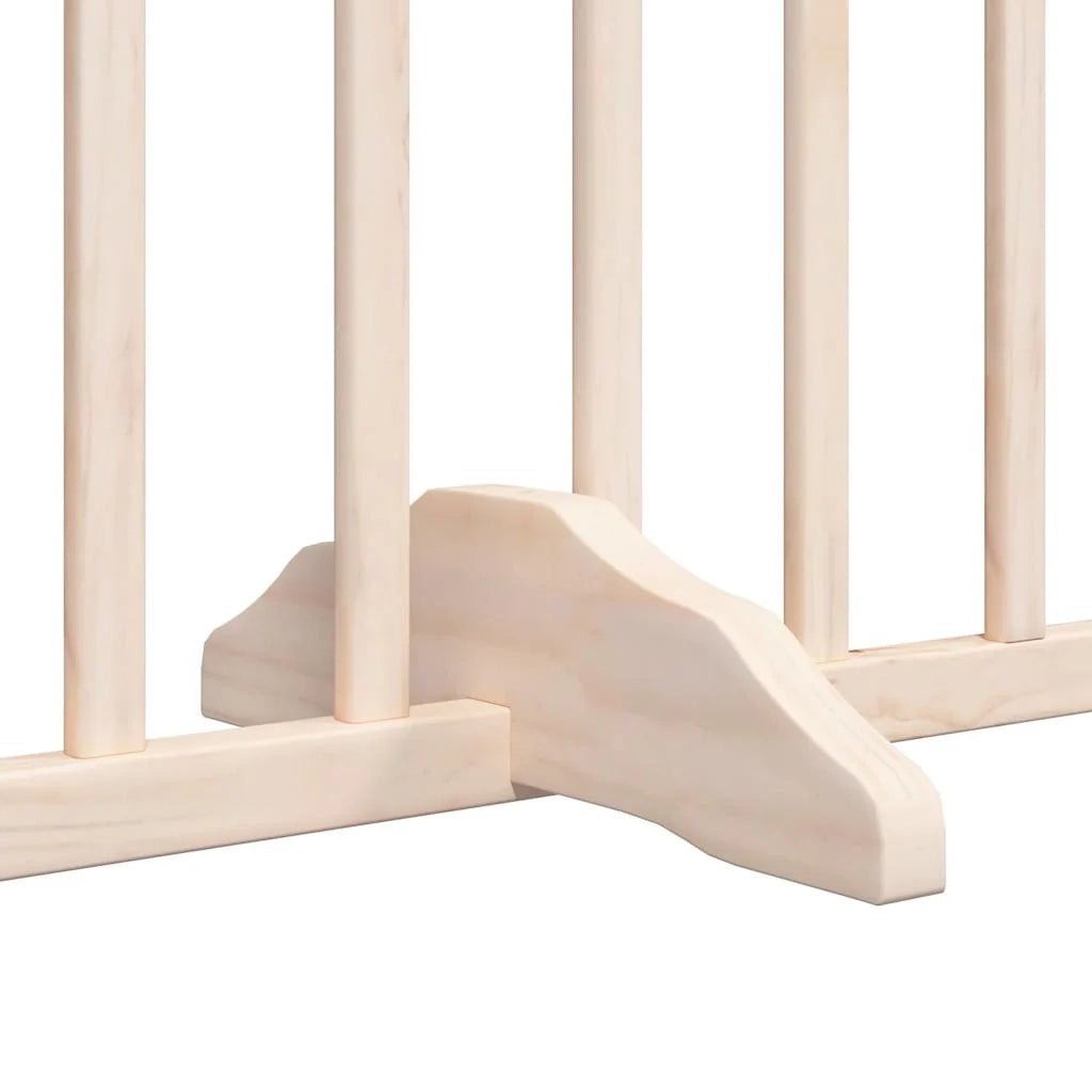 Cancelletto di sicurezza per animali domestici porta pieghevole 12 pannelli legno di pioppo marrone 02_0023157