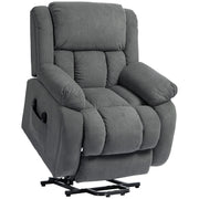 Poltrona Alzapersona Massaggiante e Reclinabile 93x104x105 cm con Telecomando in Tessuto Effetto Velluto Grigio