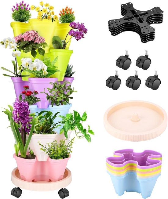 Sistema Verticale per Giardino con Sistema di Irrigazione - Orto - Contenitore per Piante - Serbatoio per Semi - Multicolore