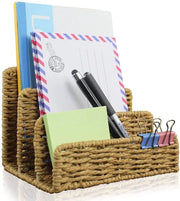 Organizzatore di cartelle, contenitore per penne, cartellone per ufficio, griglia metallica con 3 compartimenti verticali, postino, organizzatore per ufficio, cassetto per documenti, cartellone per lettere, cartelle per carta, cartoline, brochure (2-pack)