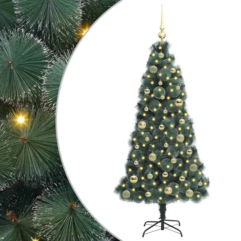 Albero di Natale | Decorazioni natalizie artificiale preilluminato con set di palline