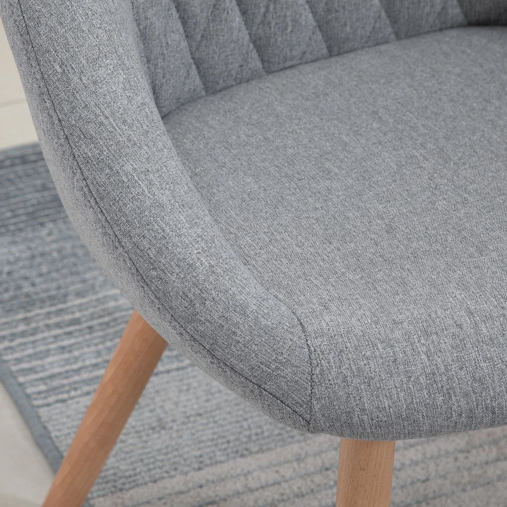 Set di 2 Sedie da Pranzo Design Scandinavo ¨C Zephmum ¨C Legno di Faggio Grigio