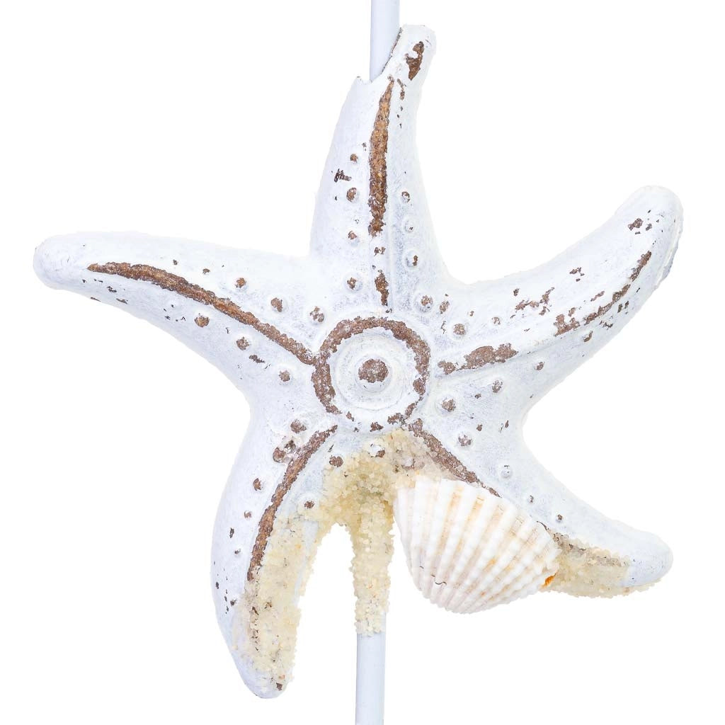 Appendino da parete a forma di stella in legno bianco, 9x4x16h cm