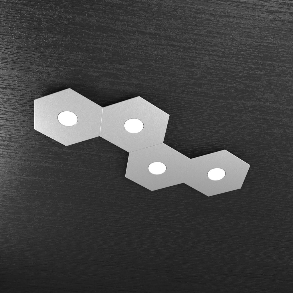 HEXAGON APPLIQUE-PLAFONIERA 4 LUCI GRIGIO 1142-4L-GR