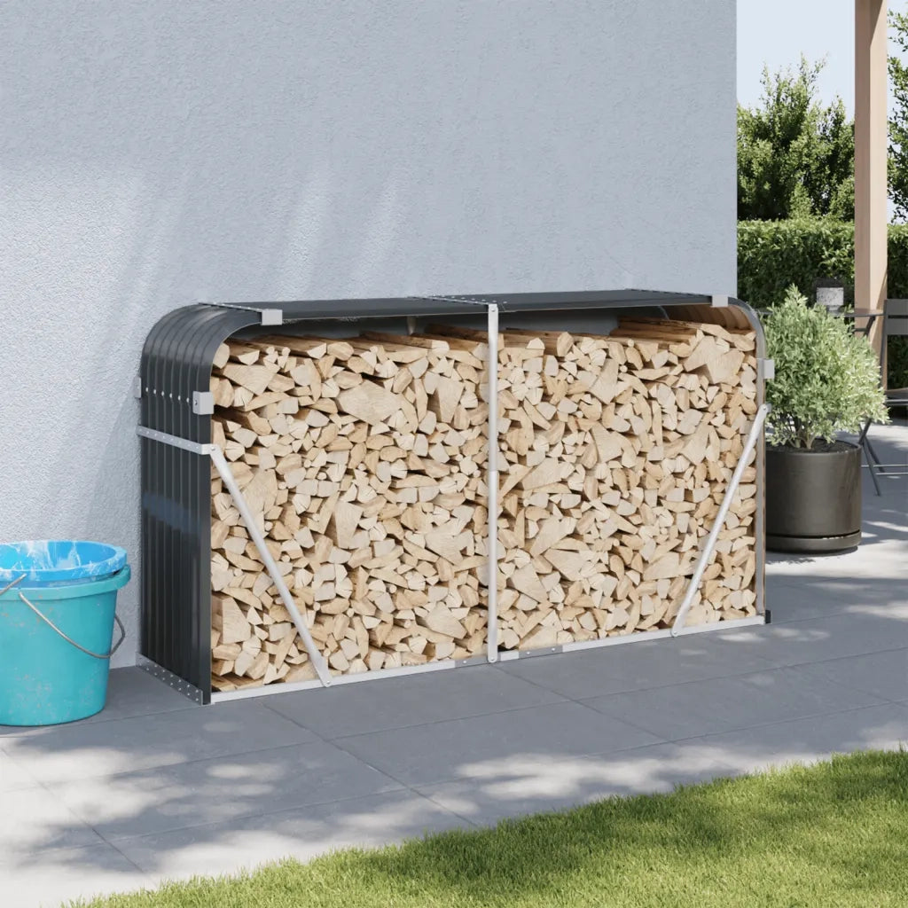 Portaceppi Antracite 180x45x100 cm in Acciaio Zincato 364564