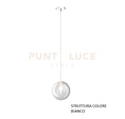 SOSPENSIONE BIANCO 1 LUCE VETRO TRASPARENTE 1184BI-S1-TR