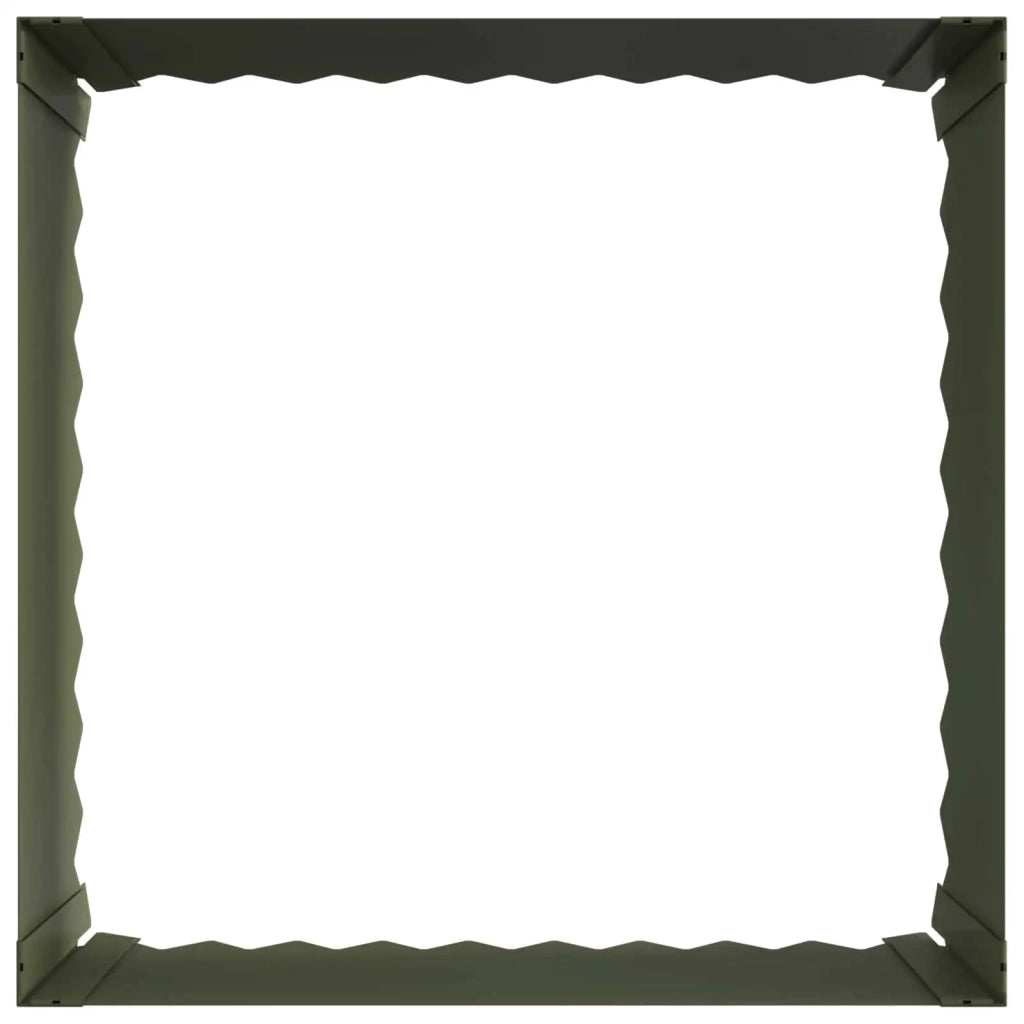 Bordura per Prato 4 pz 60 x 60 x 35 cm Acciaio Verde Oliva 8008924