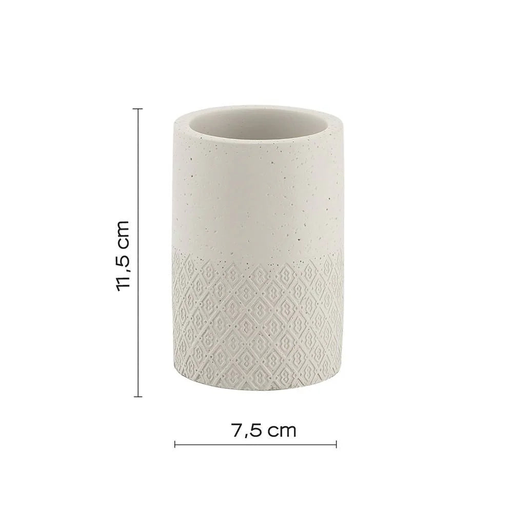Portaspazzolini d' appoggio GEDY linea Afrodite in cemento colore Grigio